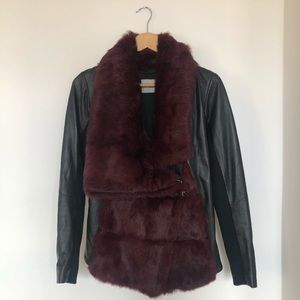 Leather and fur jacket
